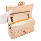 Chanel Quilted 25 Chain Shoulder Bag Leather Metallic Pink Gold Limited — view 6