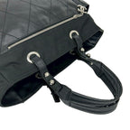 Chanel With Card Paris Biarritz GM Canvas Leather Tote Black — view 4