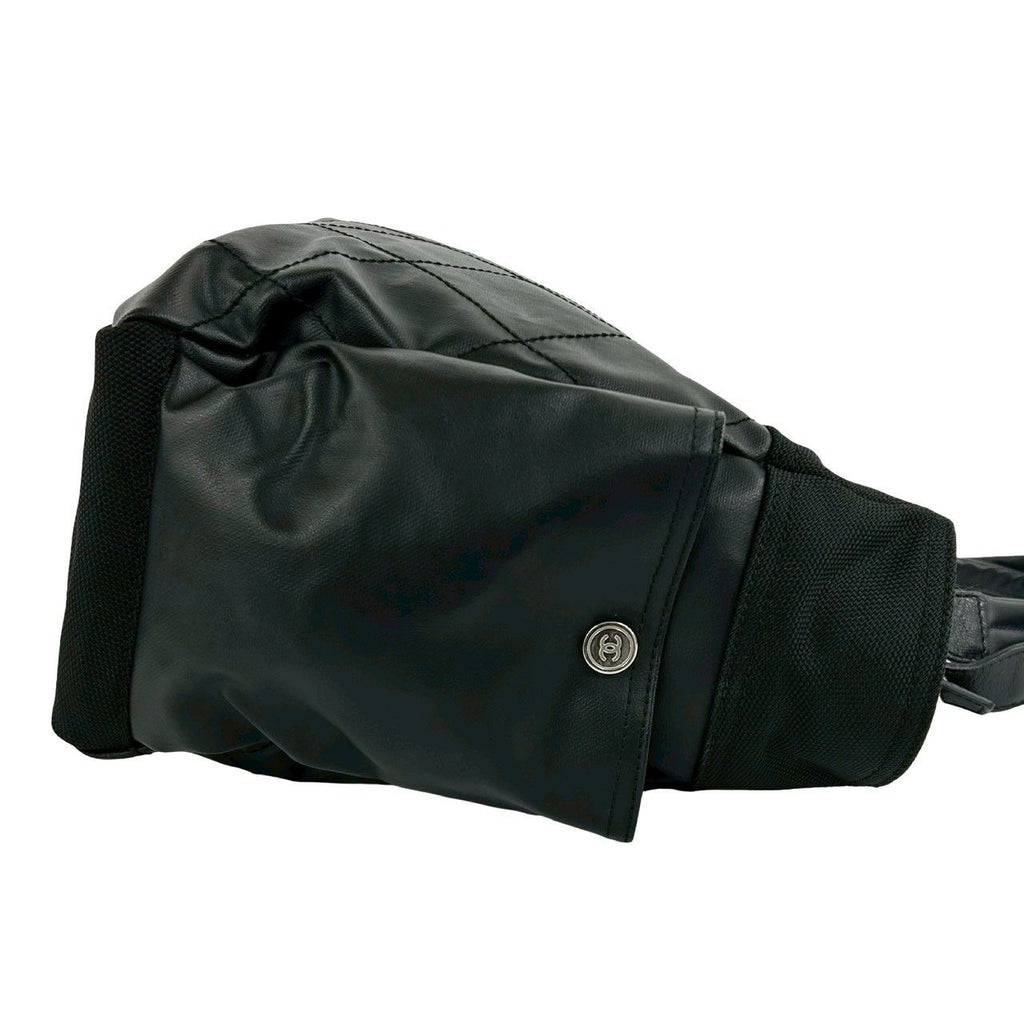 Chanel With Card Paris Biarritz GM Canvas Leather Tote Black — view 8