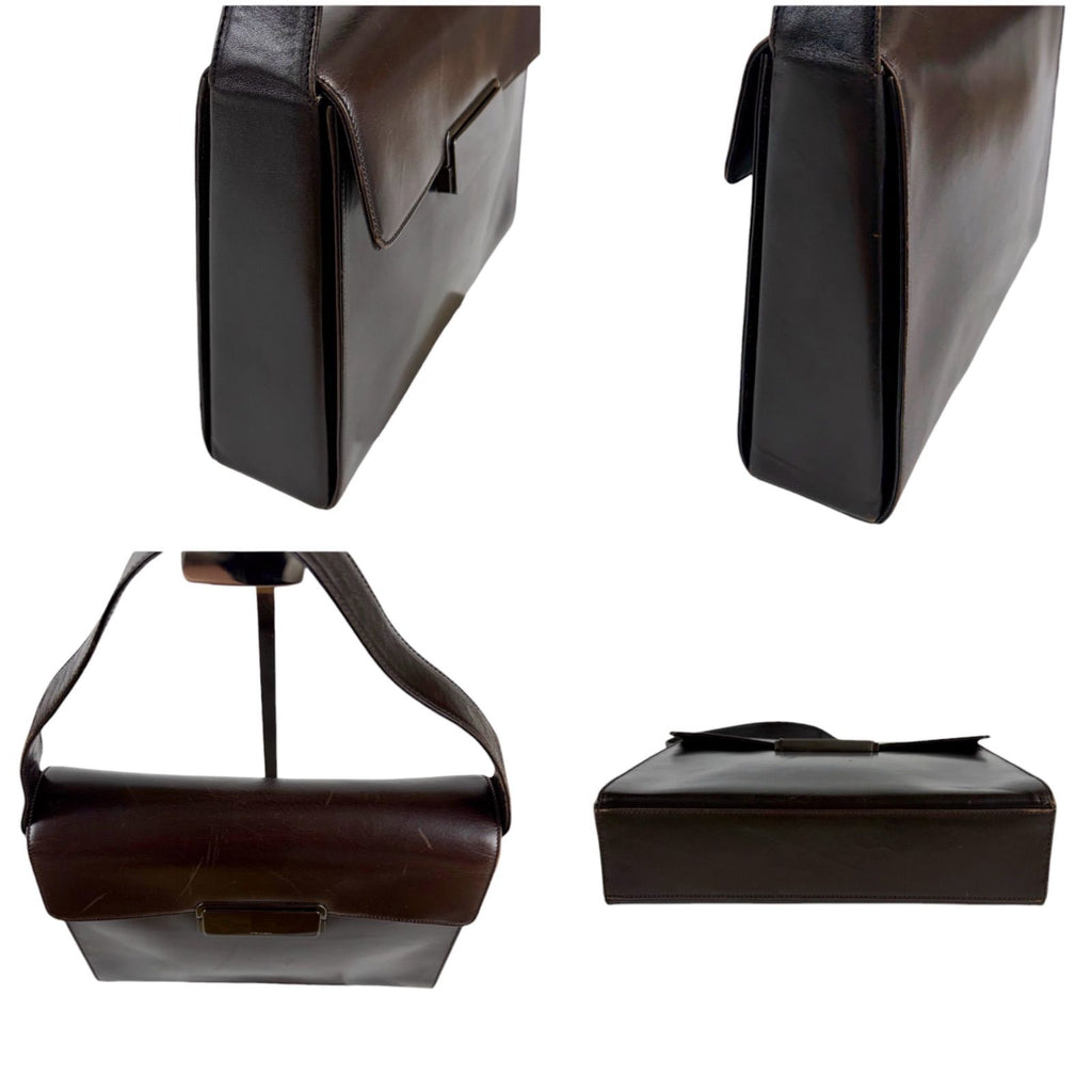 Prada Leather Shoulder Bag Hobo Soho Dark Brown Vintage — view 4