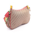 Dior Shoulder Bag Rasta Trotter Saddle Pocket Beige Multi Canvas Leather — view 2