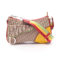 Dior Shoulder Bag Rasta Trotter Saddle Pocket Beige Multi Canvas Leather