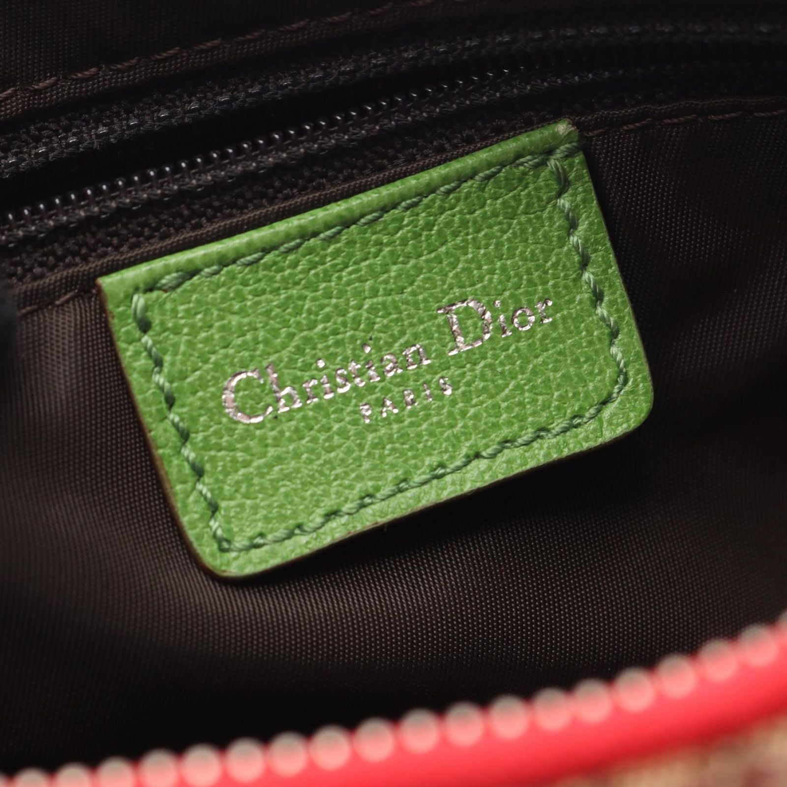 Dior Shoulder Bag Rasta Trotter Saddle Pocket Beige Multi Canvas Leather — view 4