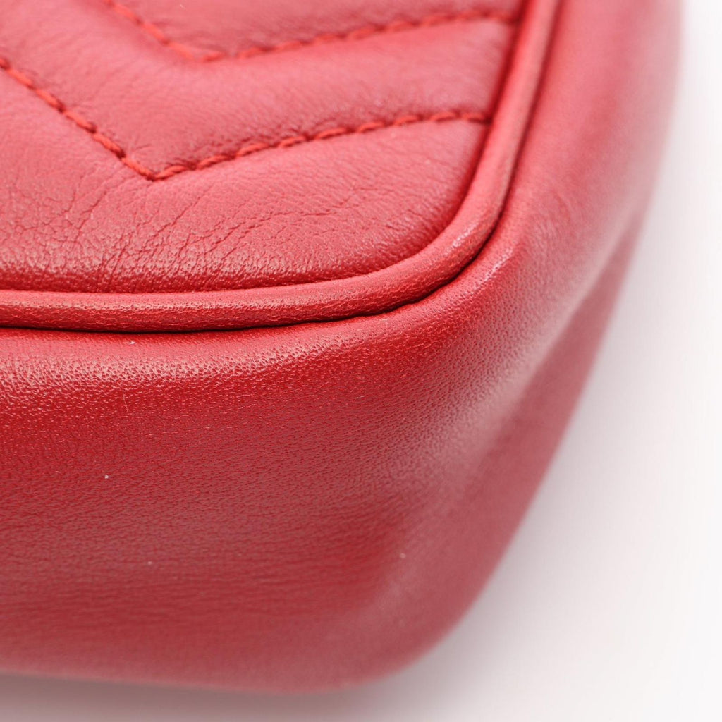 Gucci Shoulder Bag GG Marmont Super Red Leather Chain — view 5