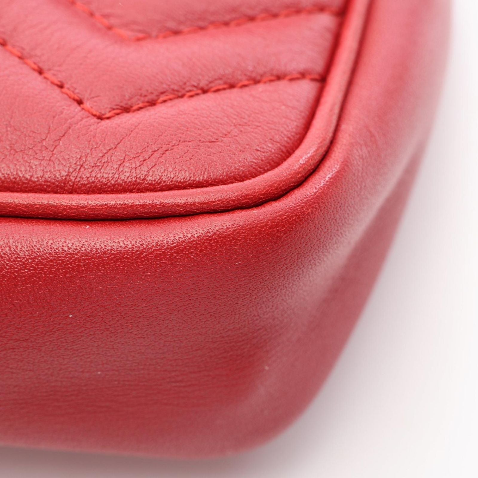 Gucci Shoulder Bag GG Marmont Super Red Leather Chain — view 5