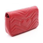 Gucci Shoulder Bag GG Marmont Super Red Leather Chain — view 2