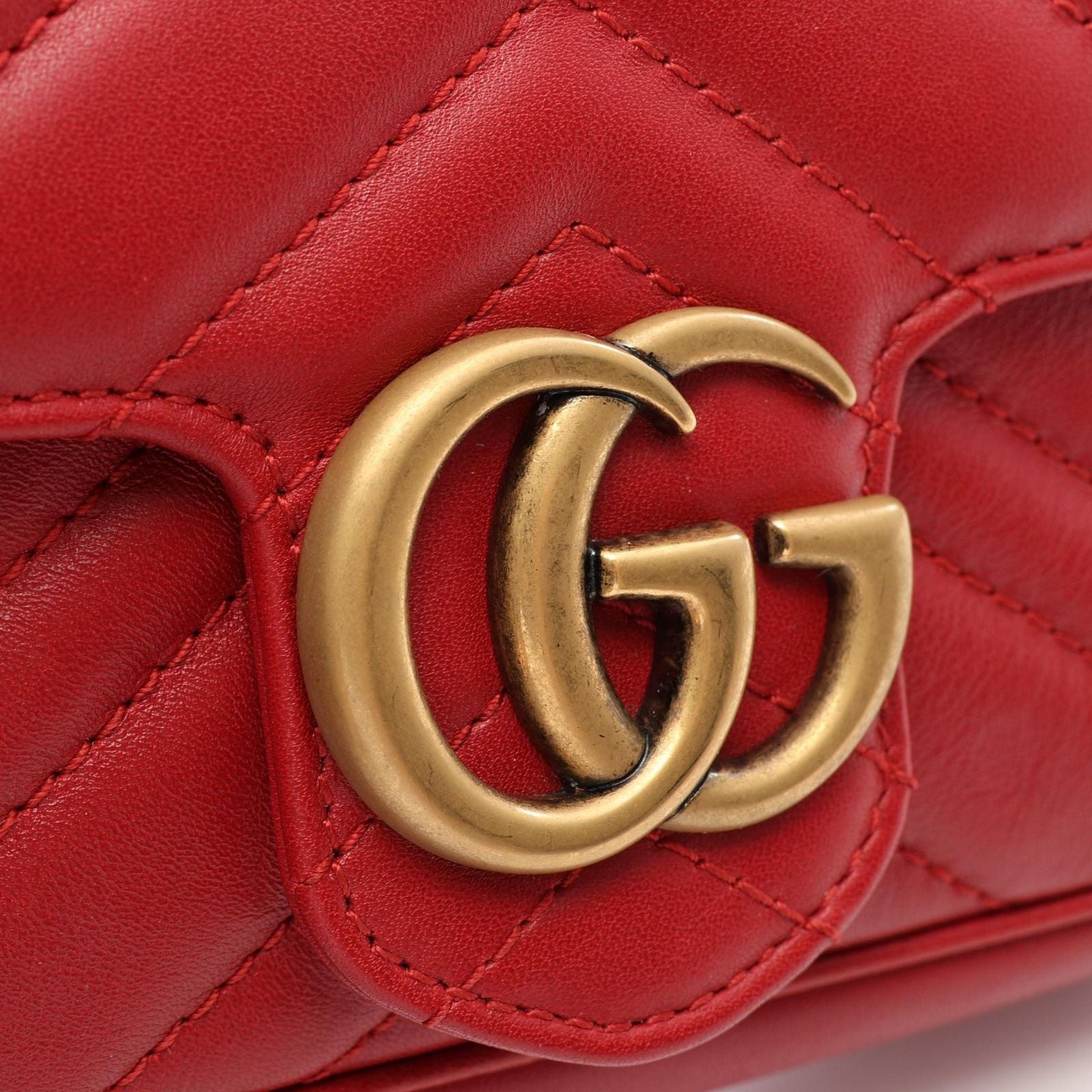 Gucci Shoulder Bag GG Marmont Super Red Leather Chain — view 6