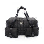 Chanel Boston Bag Choco Bar Sports Line Black Nylon