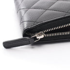 Chanel Coin Case Classic Zip Purse Quilted Black Caviar Leather — view 6