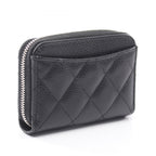 Chanel Coin Case Classic Zip Purse Quilted Black Caviar Leather — view 2