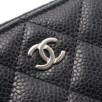 Chanel Coin Case Classic Zip Purse Quilted Black Caviar Leather — view 8