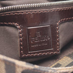 Fendi Shoulder Bag Zucca Brown Canvas Leather — view 4