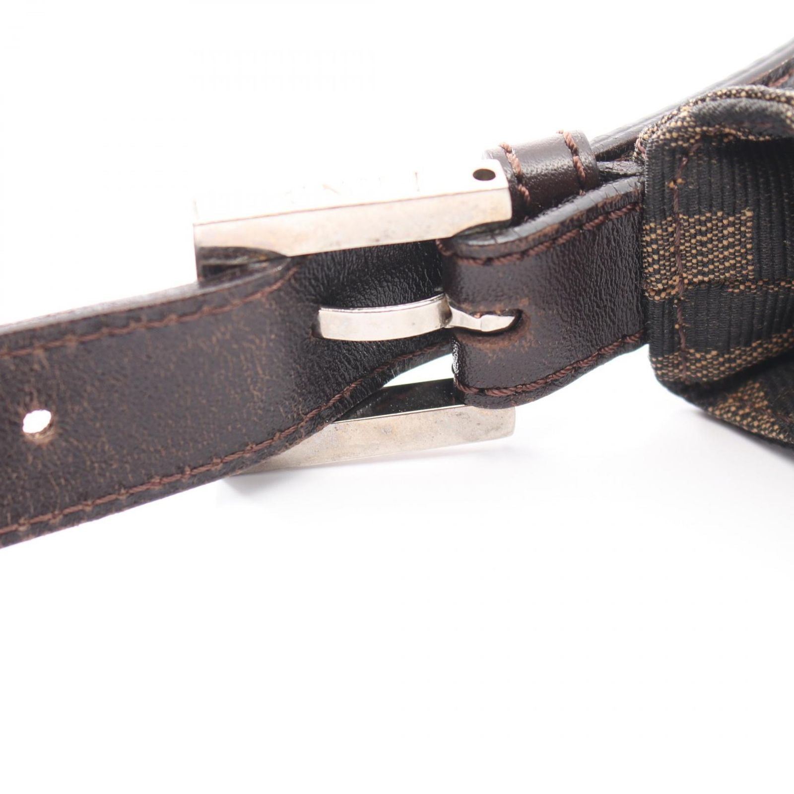 Fendi Shoulder Bag Zucca Brown Canvas Leather — view 8