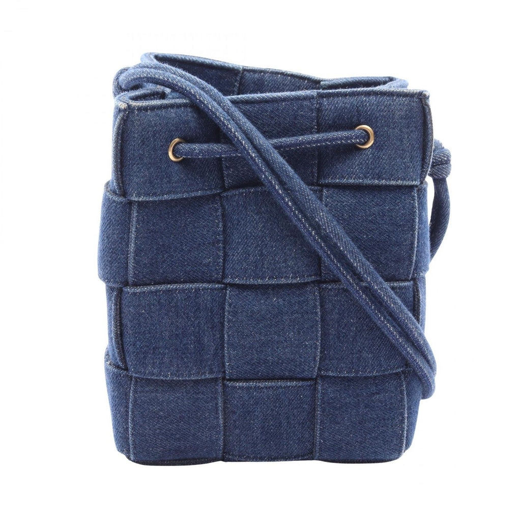 Bottega Veneta Shoulder Bag Small Cassette Navy Denim