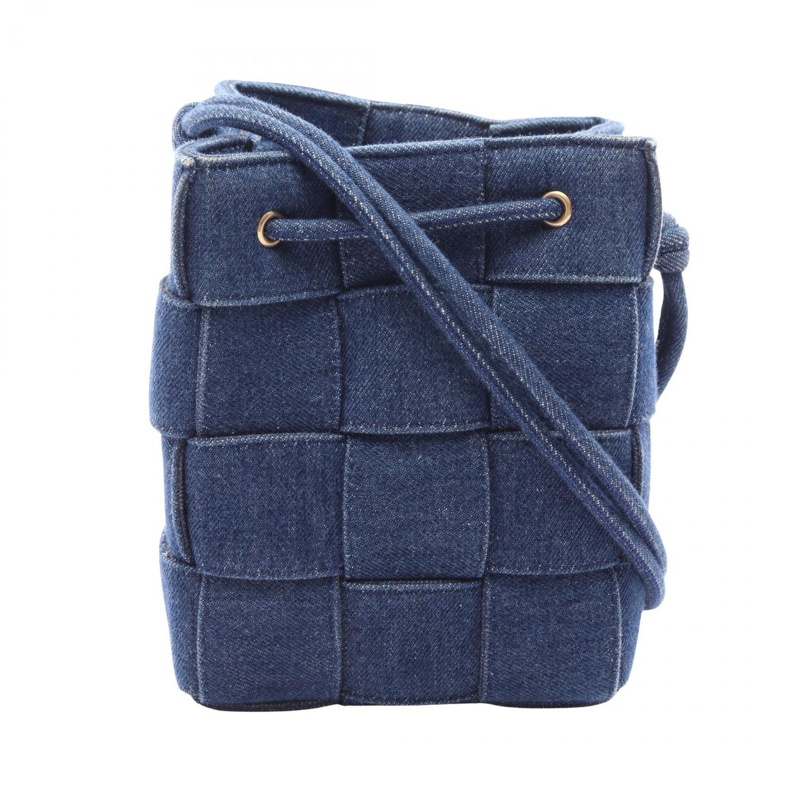 Bottega Veneta Shoulder Bag Small Cassette Navy Denim