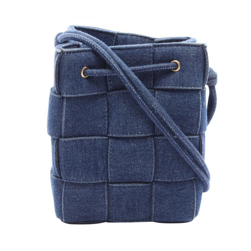 Bottega Veneta Shoulder Bag Small Cassette Navy Denim