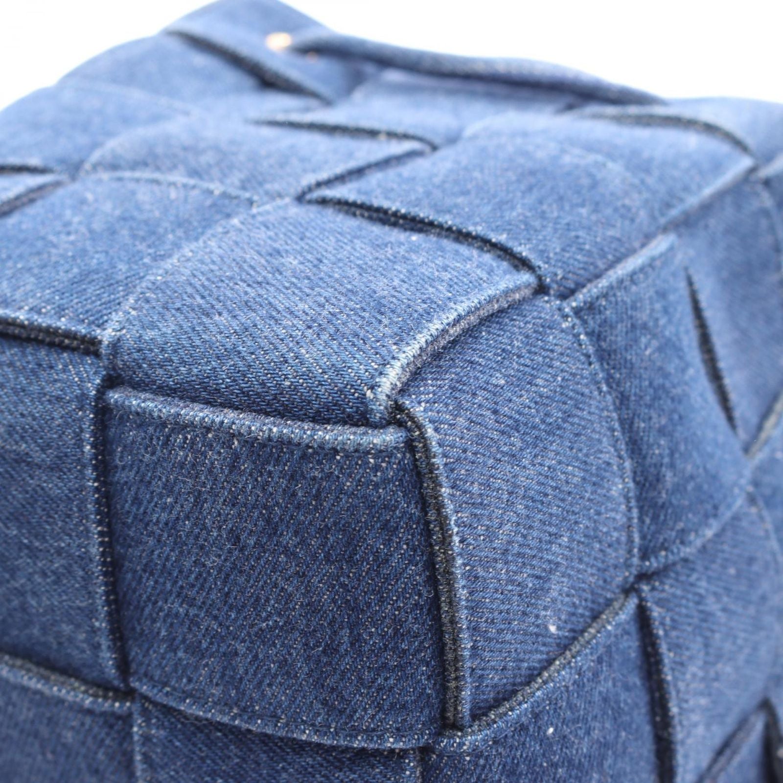 Bottega Veneta Shoulder Bag Small Cassette Navy Denim — view 8