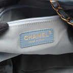 Chanel Shoulder Bag Quilted Drawstring Denim Blue — view 4