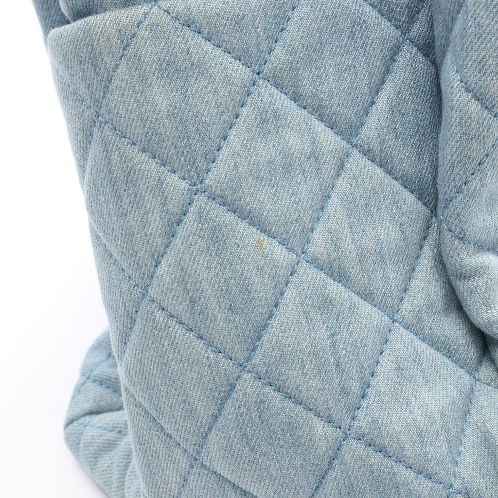Chanel Shoulder Bag Quilted Drawstring Denim Blue — view 9