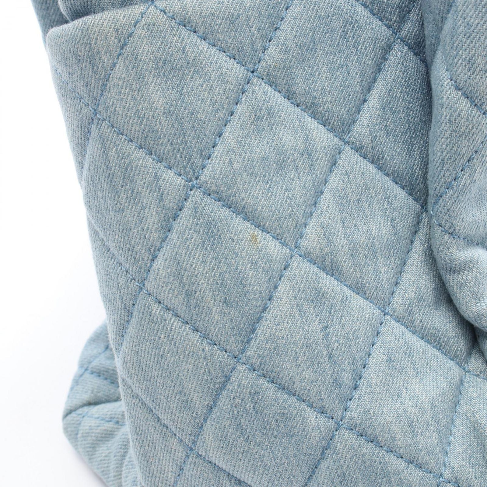 Chanel Shoulder Bag Quilted Drawstring Denim Blue — view 9