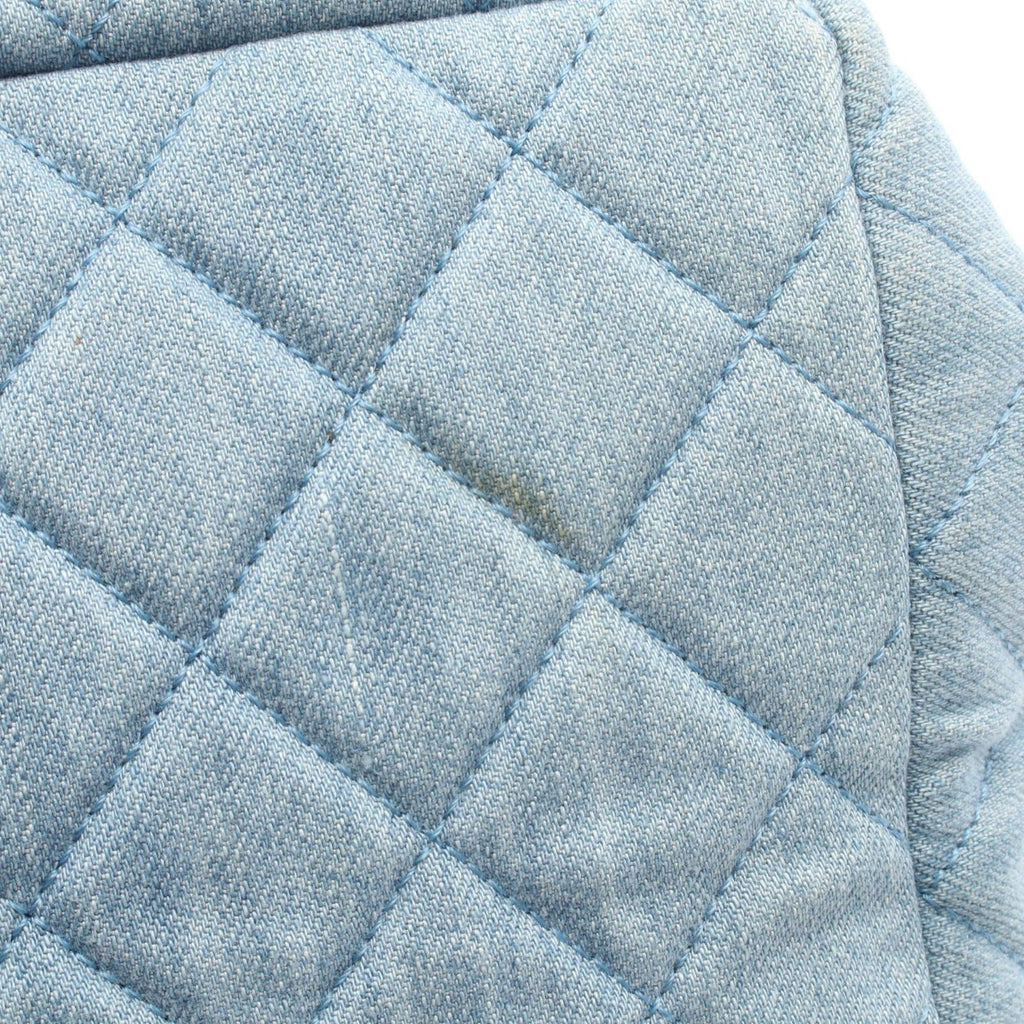 Chanel Shoulder Bag Quilted Drawstring Denim Blue — view 8