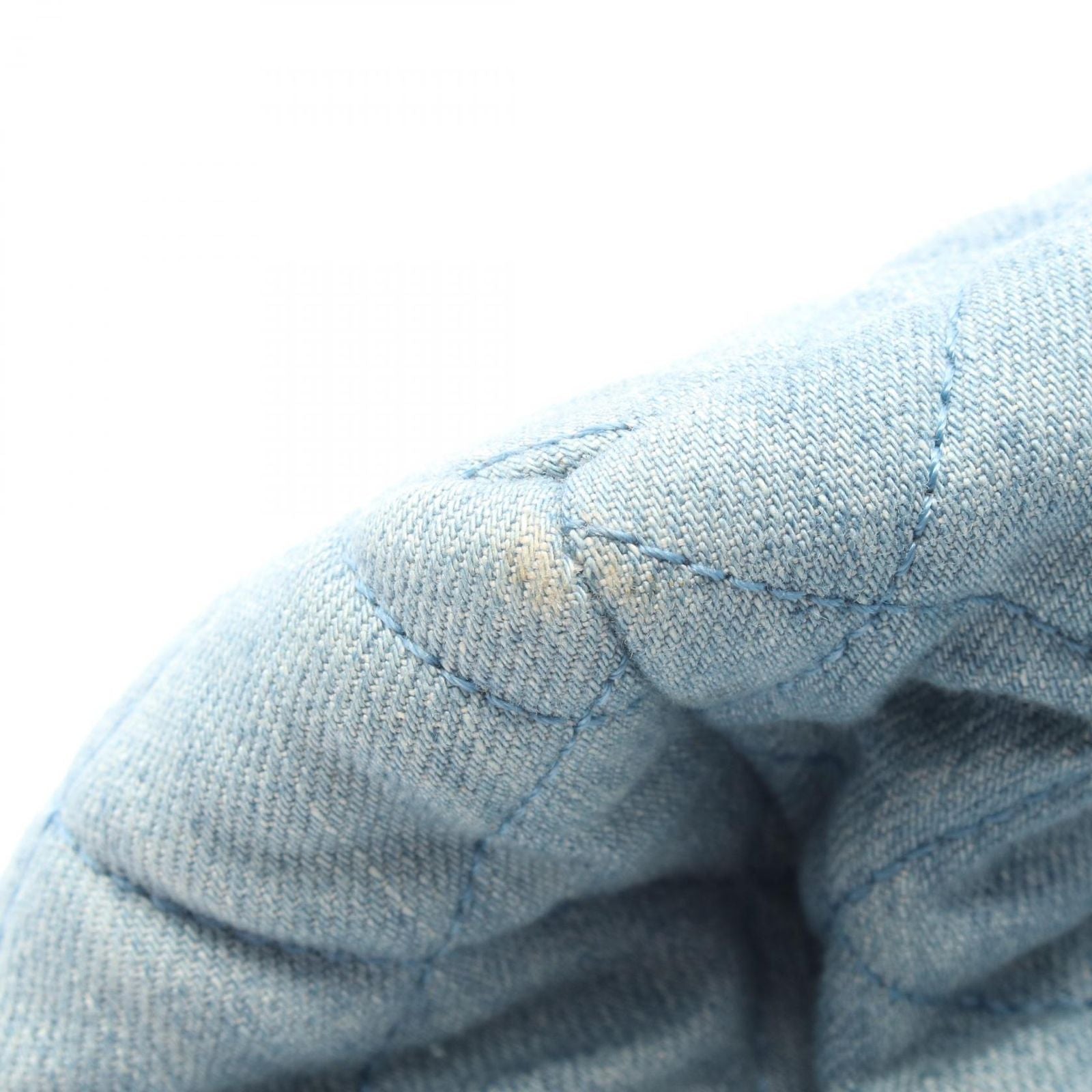 Chanel Shoulder Bag Quilted Drawstring Denim Blue — view 7