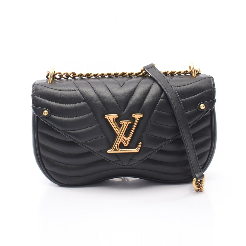 Louis Vuitton Shoulder Bag New Wave Chain MM Noir Leather