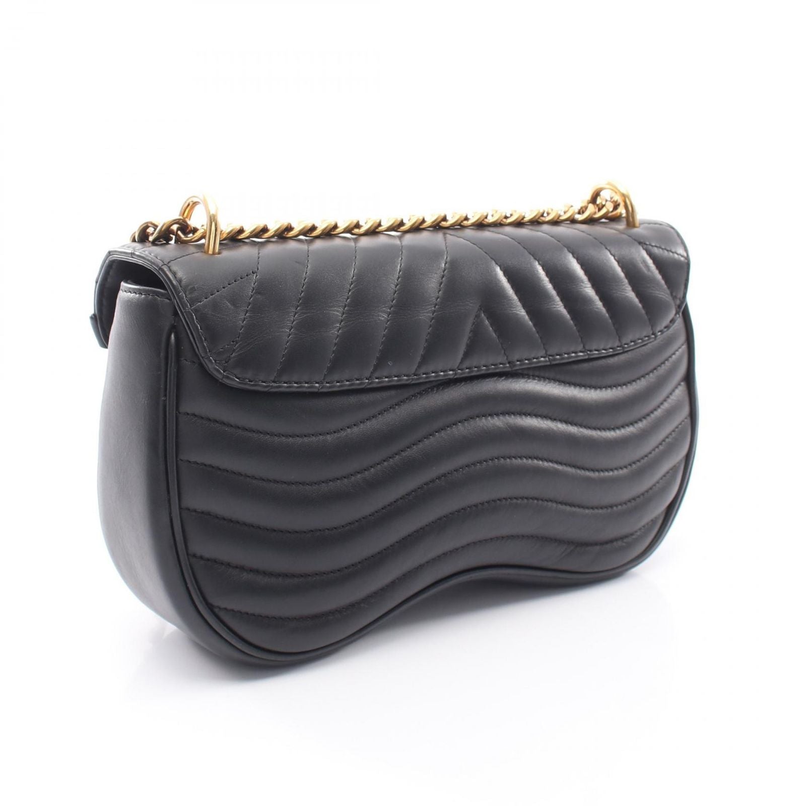 Louis Vuitton Shoulder Bag New Wave Chain MM Noir Leather — view 2