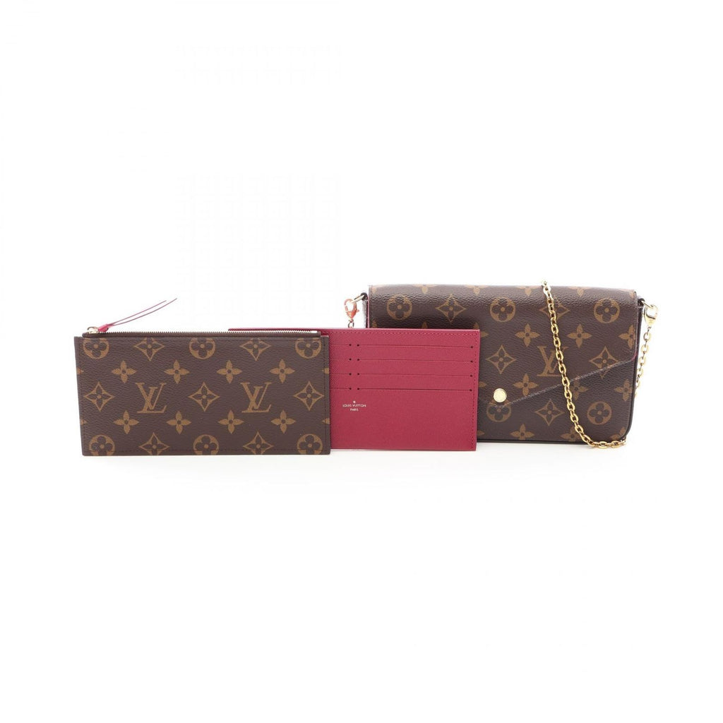 Louis Vuitton Shoulder Bag Pochette Monogram Fuchsia Canvas Leather Felicie — view 6