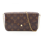 Louis Vuitton Shoulder Bag Pochette Monogram Fuchsia Canvas Leather Felicie