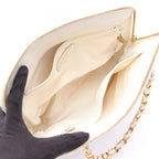 Chanel Tote Logo White Caviar Leather Chain — view 3