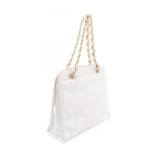 Chanel Tote Logo White Caviar Leather Chain — view 2