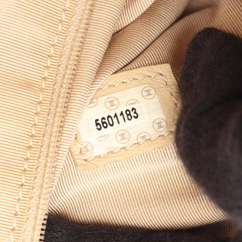 Chanel Backpack CC Logo Light Beige Caviar Leather — view 5