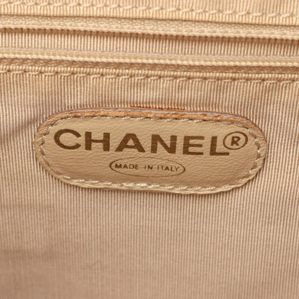 Chanel Backpack CC Logo Light Beige Caviar Leather — view 4