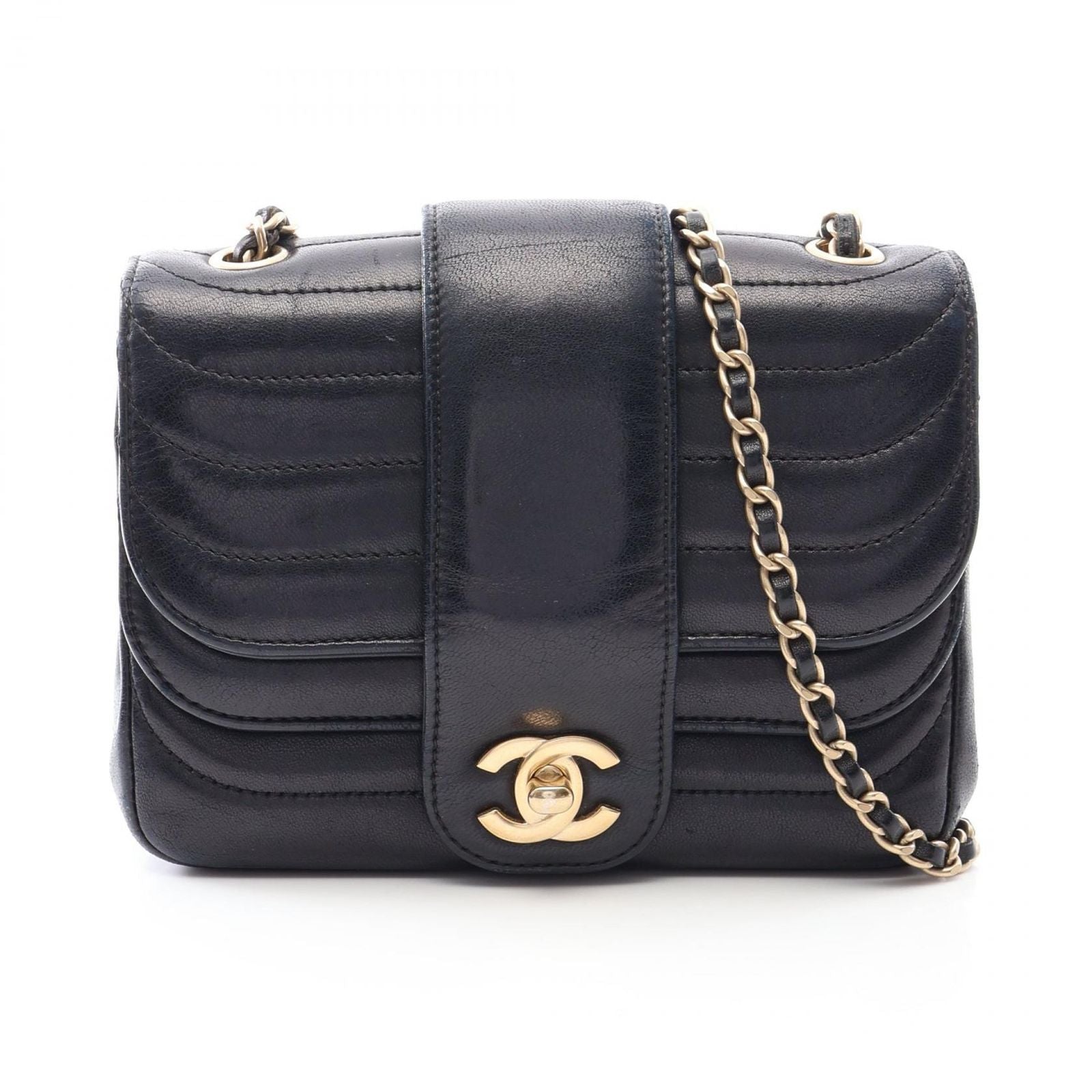 Chanel Shoulder Bag Mademoiselle Small Chain Black Lambskin