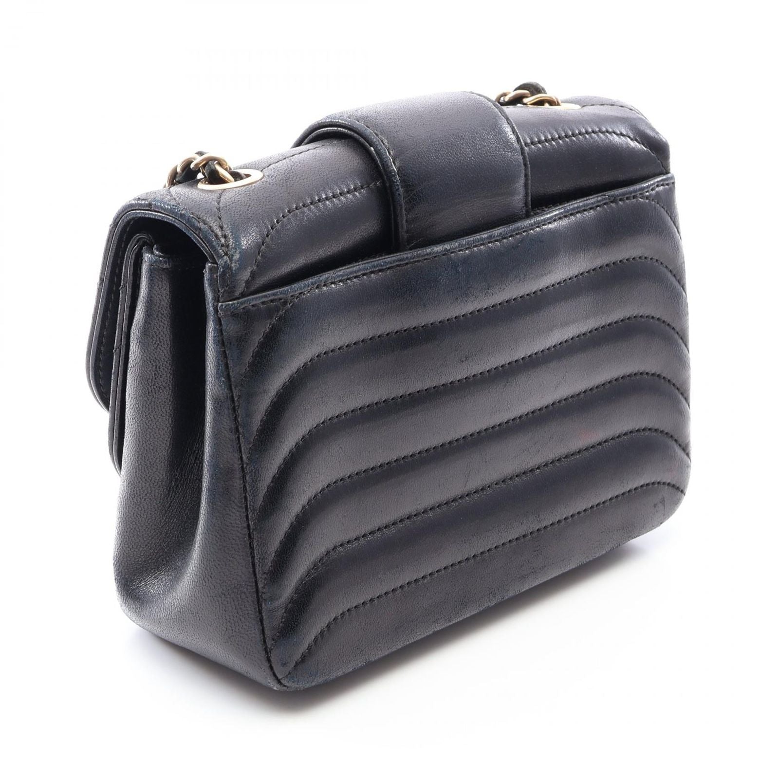 Chanel Shoulder Bag Mademoiselle Small Chain Black Lambskin — view 2