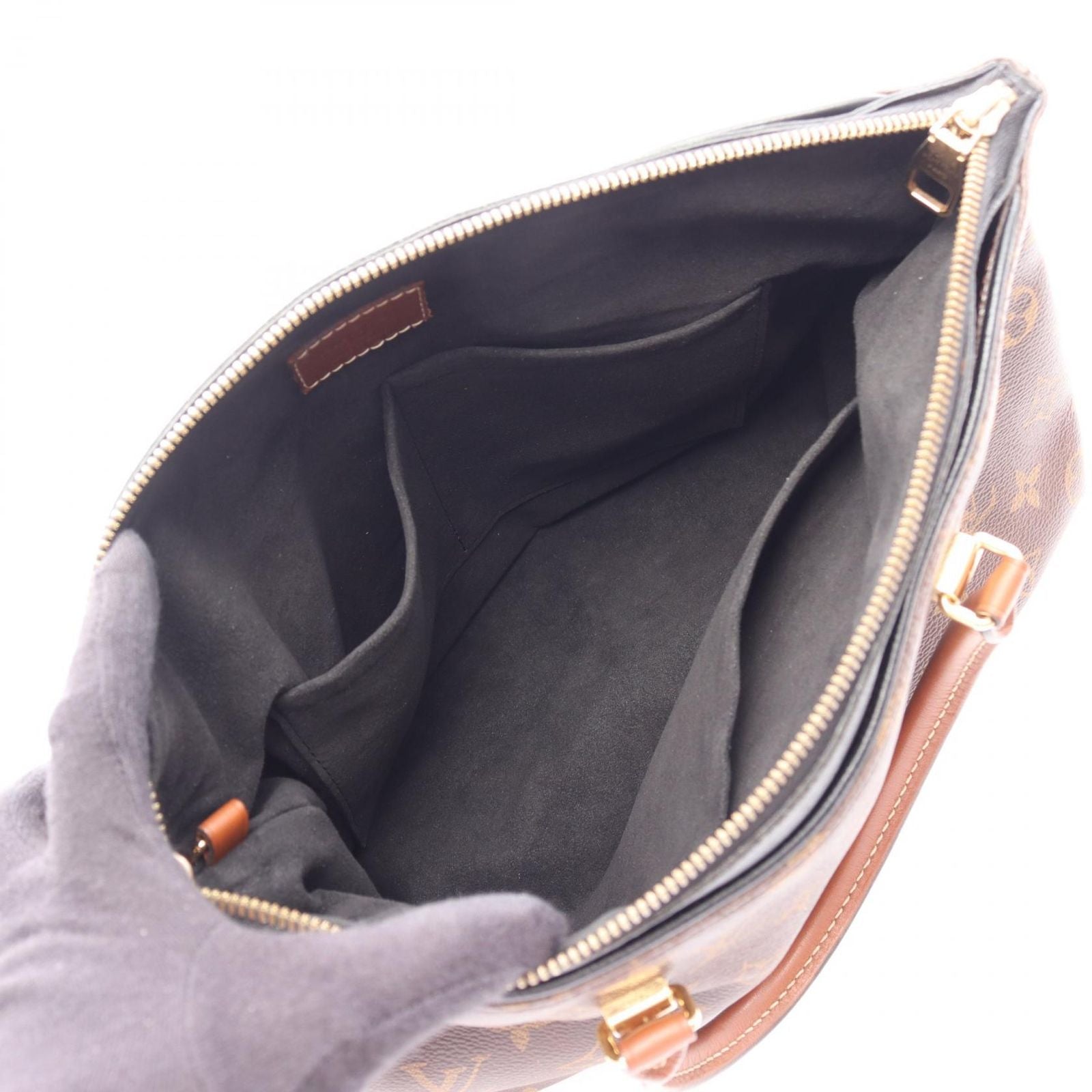 Louis Vuitton Handbag Pallas Monogram Noir 2-Way Canvas Leather — view 3