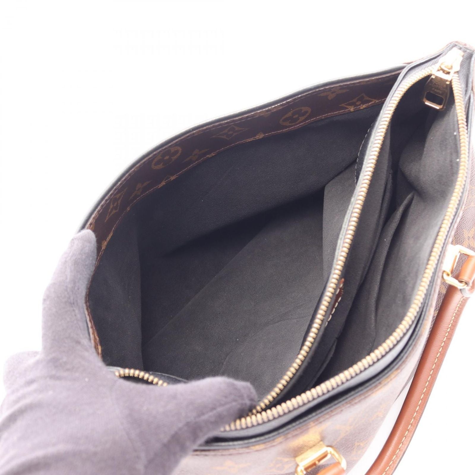 Louis Vuitton Handbag Pallas Monogram Noir 2-Way Canvas Leather — view 4