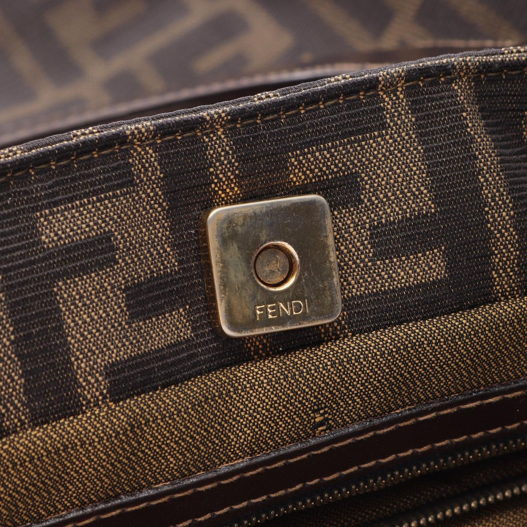 Fendi Handbag Zucca Brown Canvas Leather — view 5