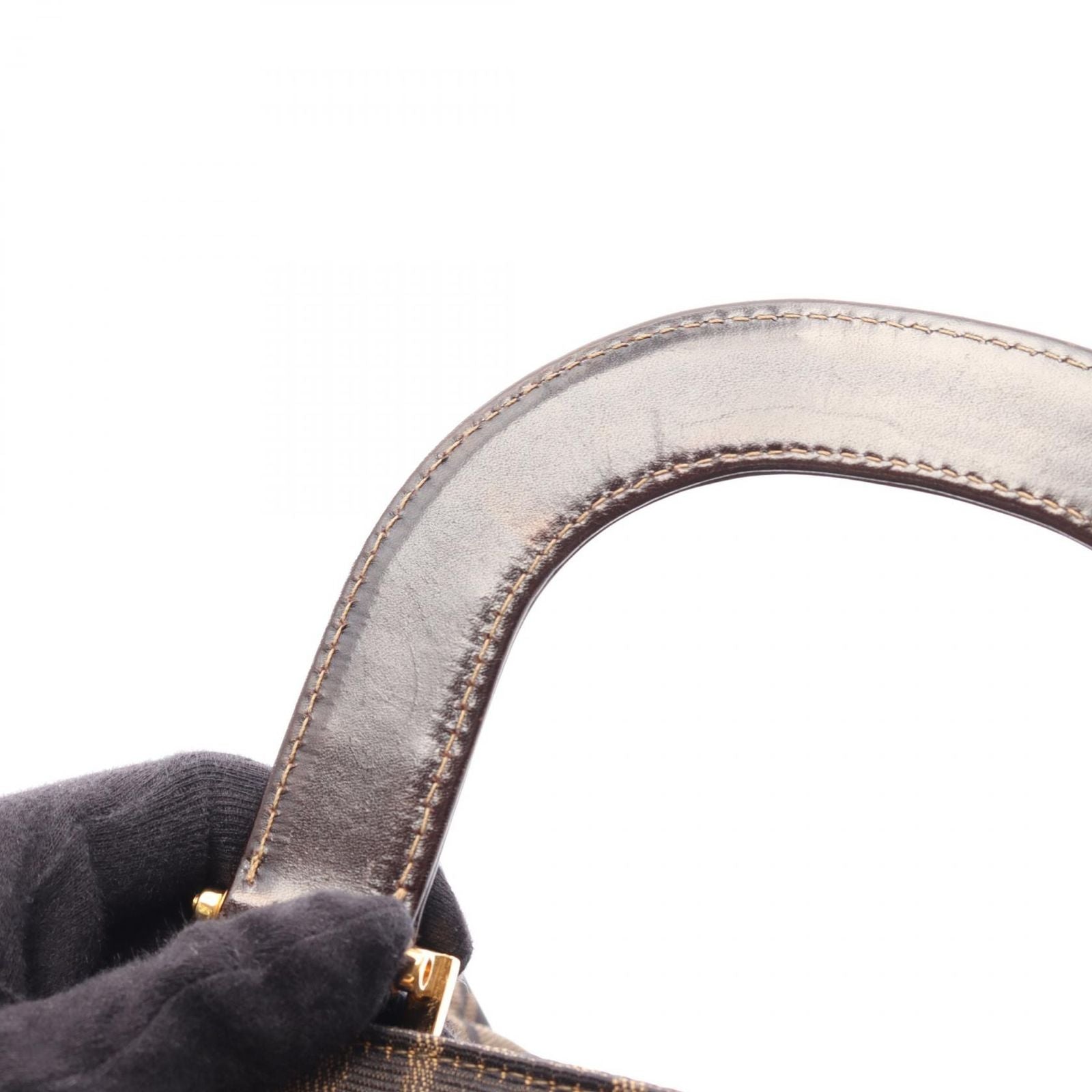 Fendi Handbag Zucca Brown Canvas Leather — view 8