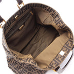 Fendi Handbag Zucca Brown Canvas Leather — view 3