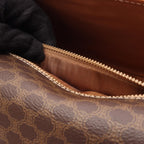 Celine Shoulder Bag Macadam Brown Canvas Leather — view 5