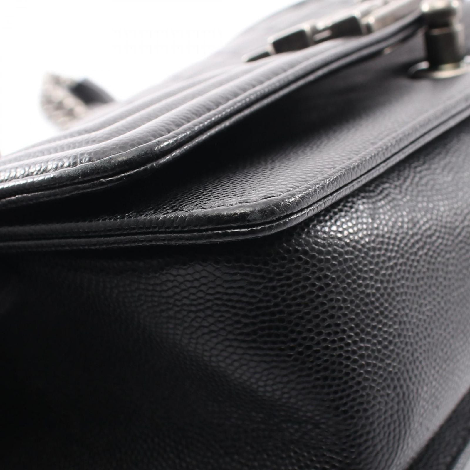 Chanel Shoulder Bag Boy Black Caviar Leather Boy Chain — view 8