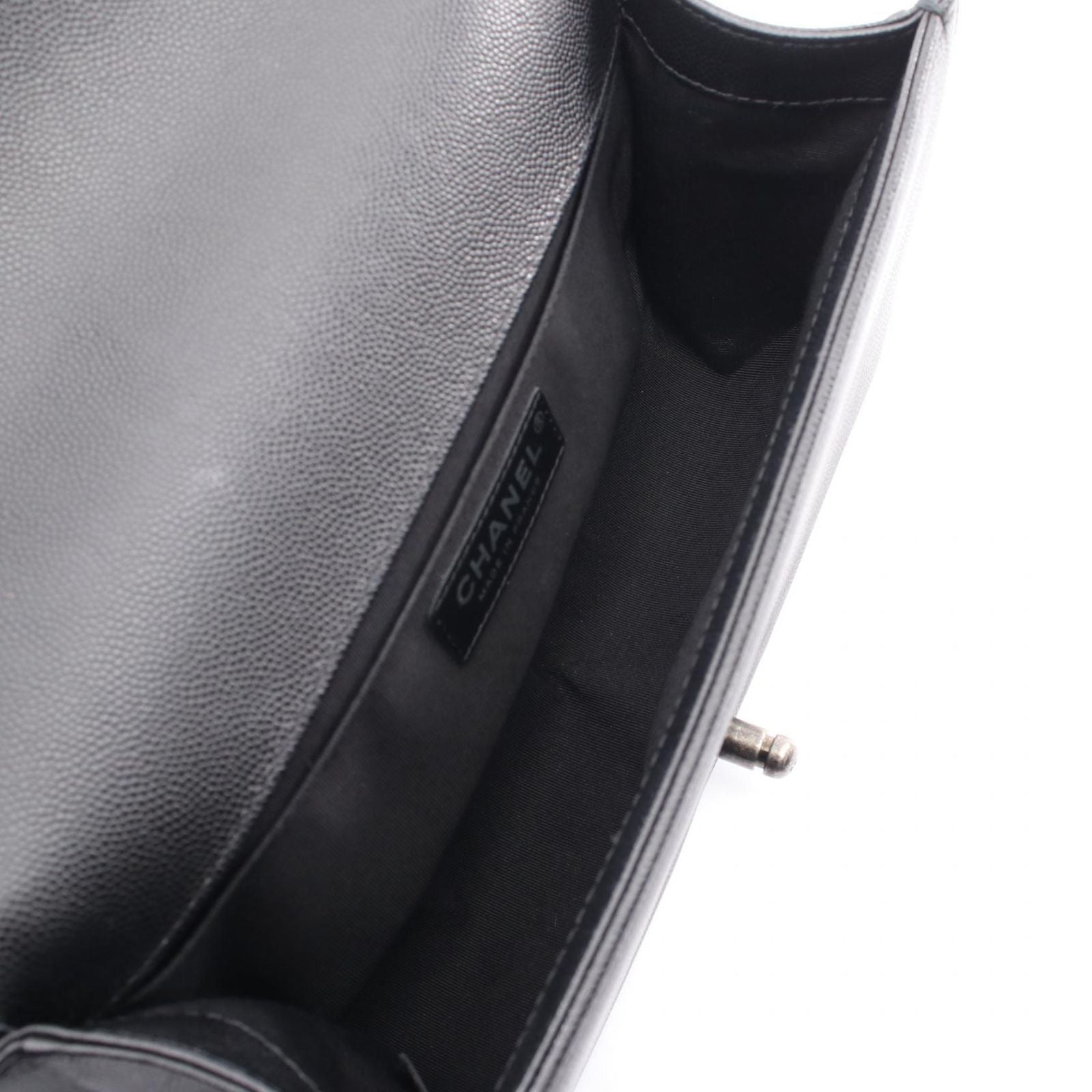 Chanel Shoulder Bag Boy Black Caviar Leather Boy Chain — view 3