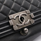 Chanel Shoulder Bag Boy Black Caviar Leather Boy Chain — view 7