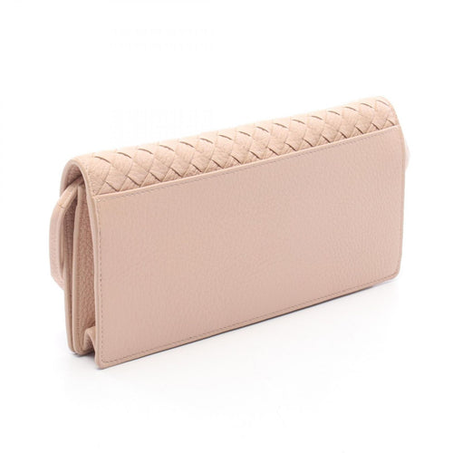 Bottega Veneta Shoulder Bag Intrecciato Pink Beige Leather — view 2