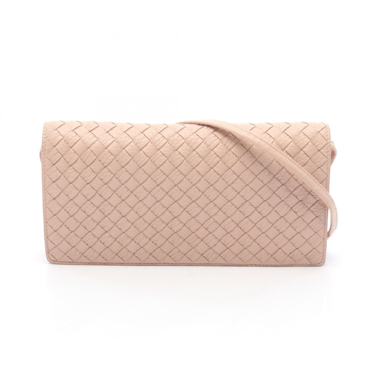 Bottega Veneta Shoulder Bag Intrecciato Pink Beige Leather