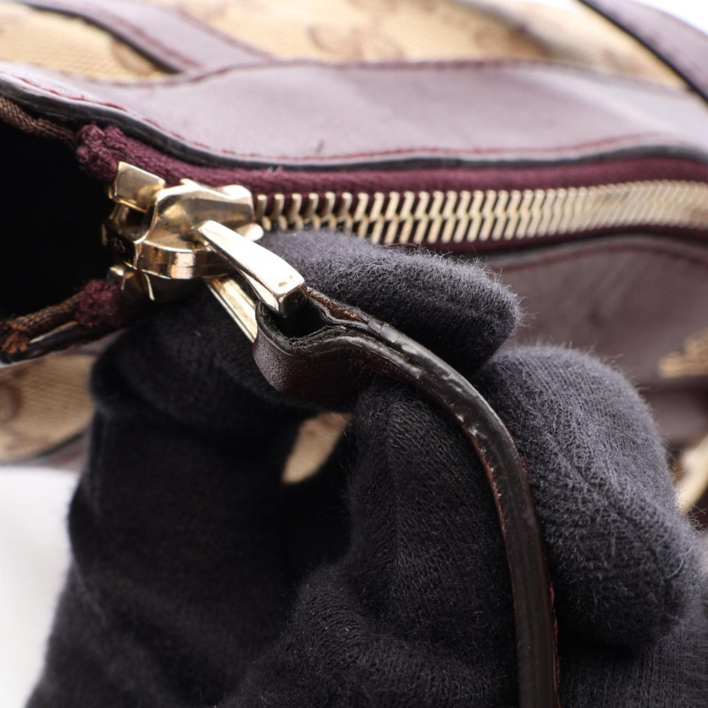 Gucci Shoulder Bag Abbey Beige Brown Canvas Leather — view 8