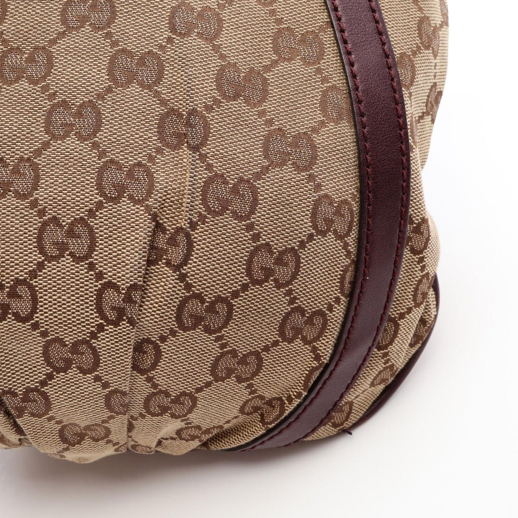 Gucci Shoulder Bag Abbey Beige Brown Canvas Leather — view 6