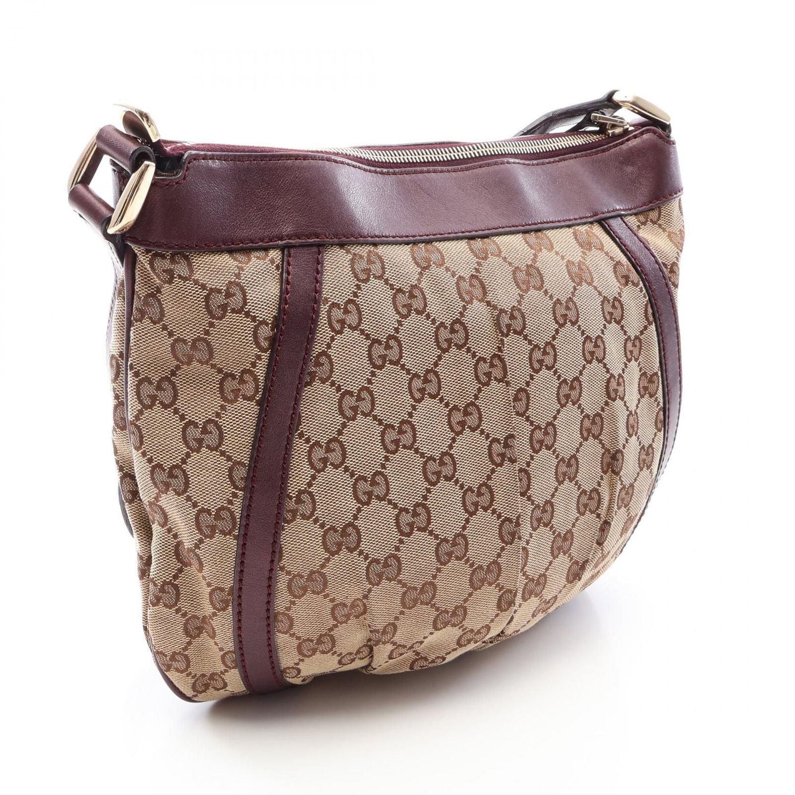 Gucci Shoulder Bag Abbey Beige Brown Canvas Leather — view 2